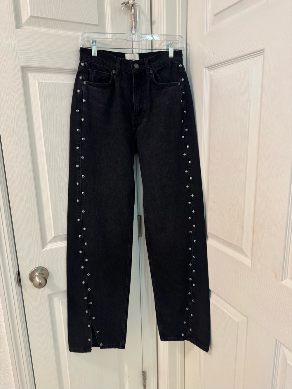 Reformation Cary Studded HighWaist Slouchy WideLeg Jeans vana studded size25 NWT - Picture 9 of 9